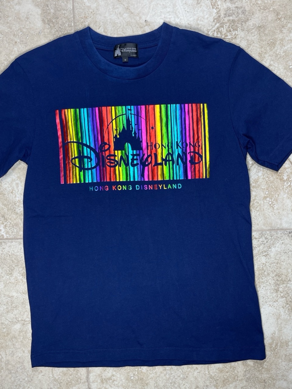 Hong Kong Disneyland Rainbow Graphic T-Shirt Size M